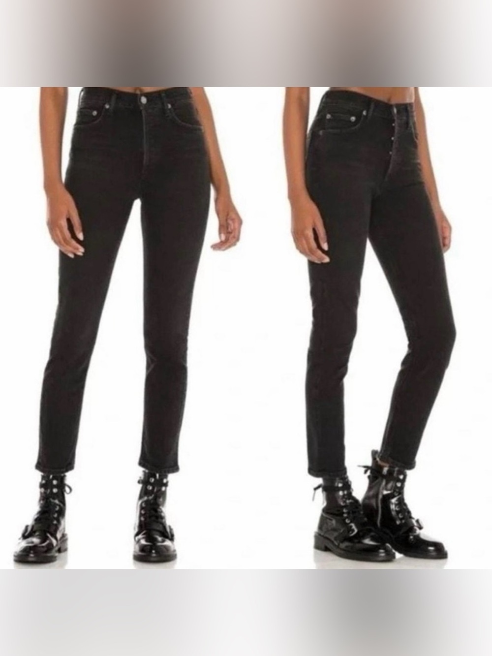 Agolde Nico High Rise Jeans, Washed Black, Size 28 - Picture 3 of 10